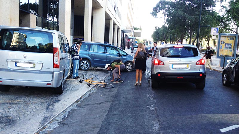 acidente com bicicleta